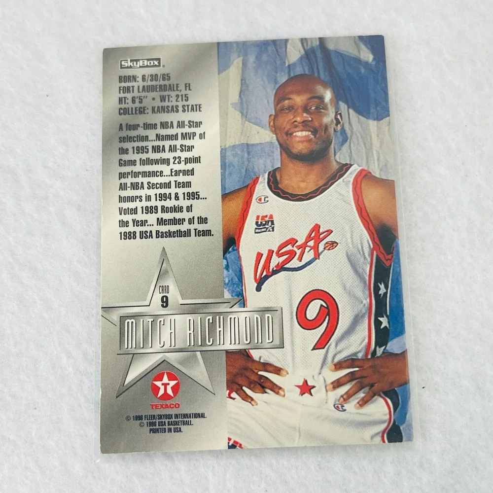 1996 SkyBox USA Basketball Mitch Richmond Texaco Card 9 NBA Shooting Guard